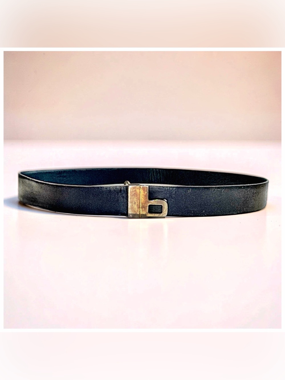 Bijan Men’s Black Leather Belt | Italian Luxury | 44”x1” | Made in Italy